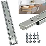 BRESKO 1 Paar (2 Stk.) Schubladenschienen 30-70 cm Vollauszug mit und ohne SoftClose Selbsteinzug Kugelführung (70cm mit SoftClose)
