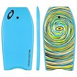 Osprey Body Board mit Leine, Slick Boogie Board, mit sichelförmigem Schwanz, Unisex, Cyclone, blau