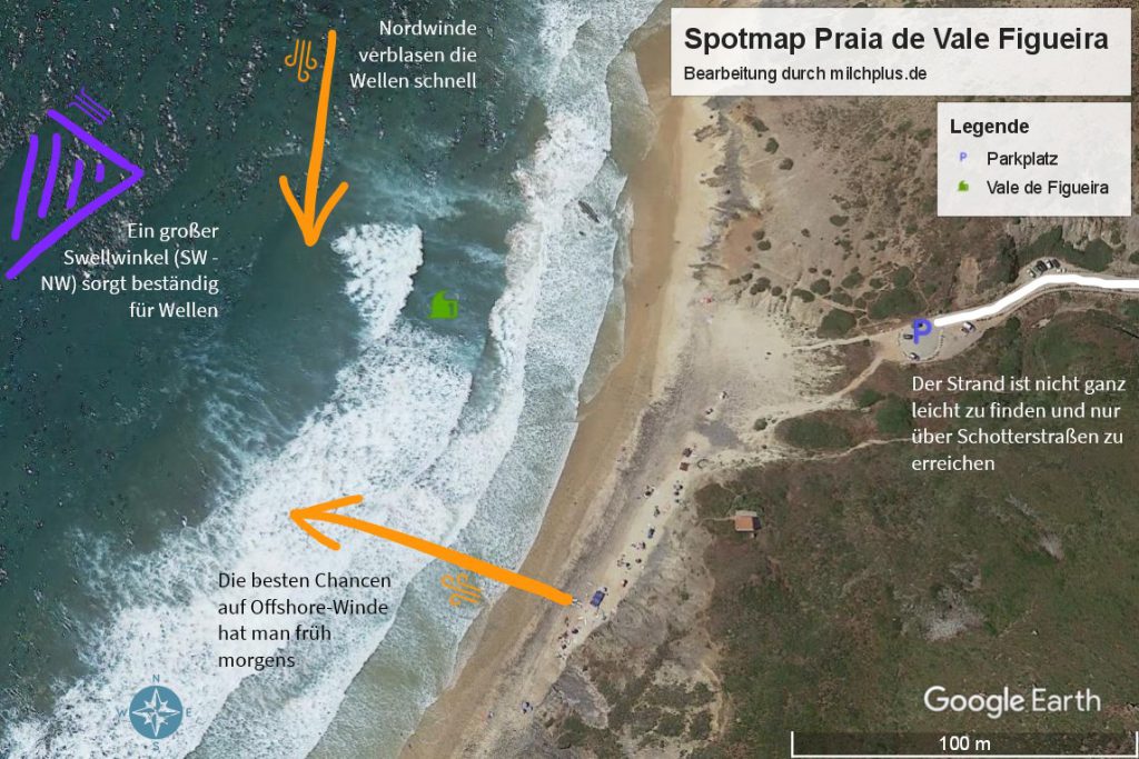 Surfen an der Algarve: Spotmap vom Vale de Figueiras