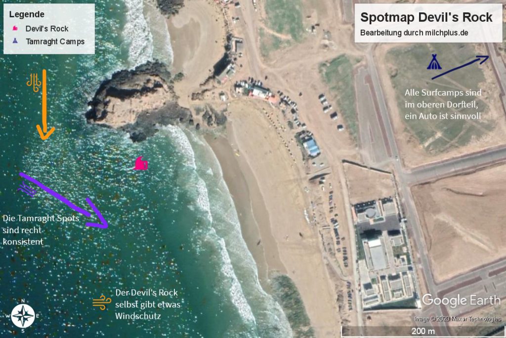 Surfen in Agadir: Spotmap für Devils Rock