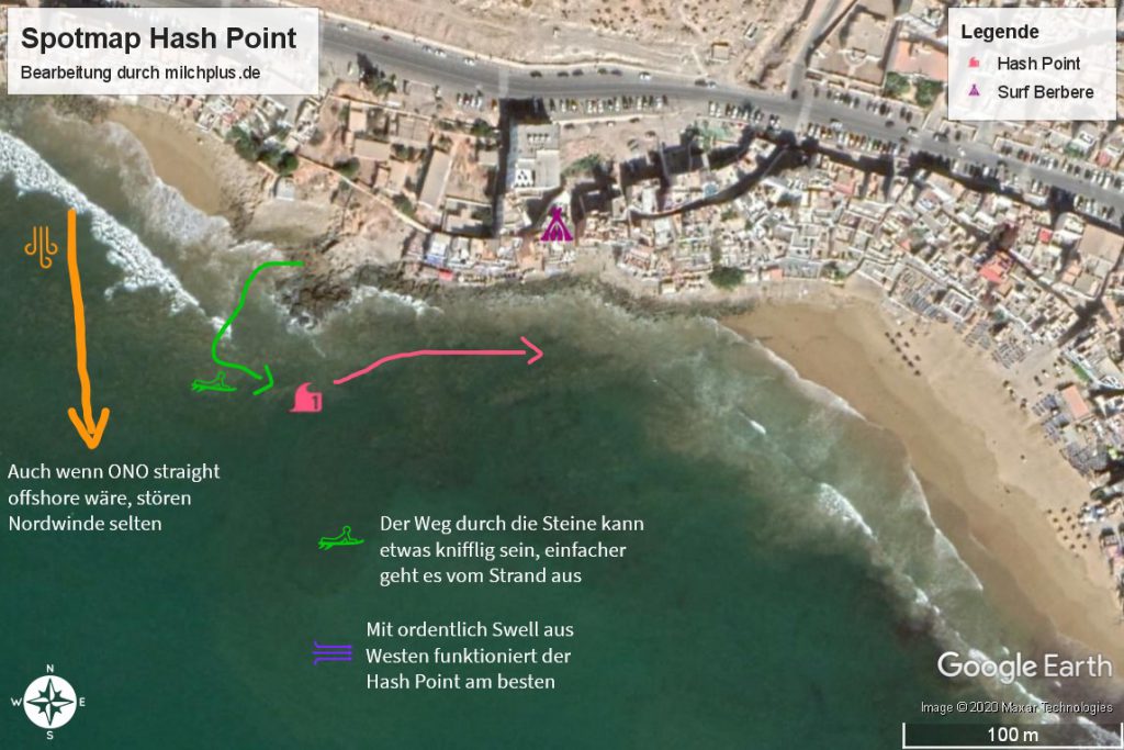 Surfen in Taghazout: Spotmap von Hash Point