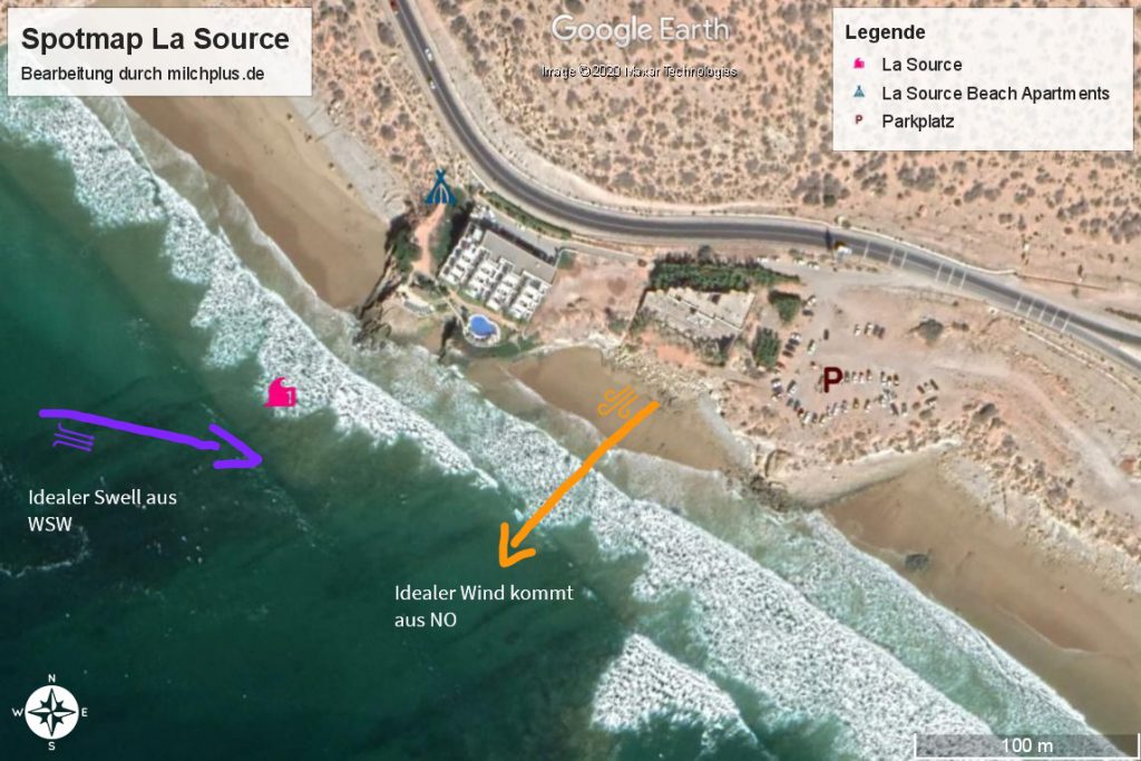 Surfen in Agadir: La Source Spotmap