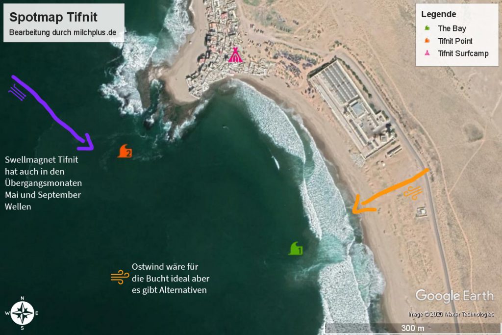 Surfen in Agadir: Spotmap von Tifnit