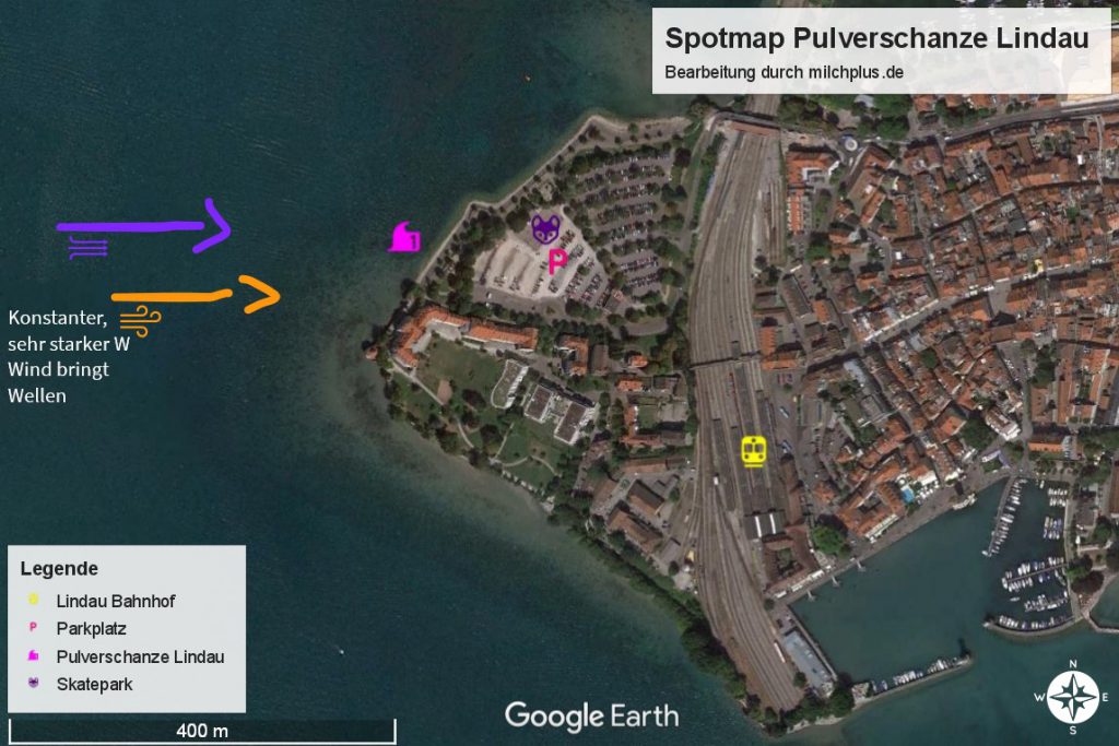 Surfen in Deutschland: Spotmap Pulverschanze Lindau