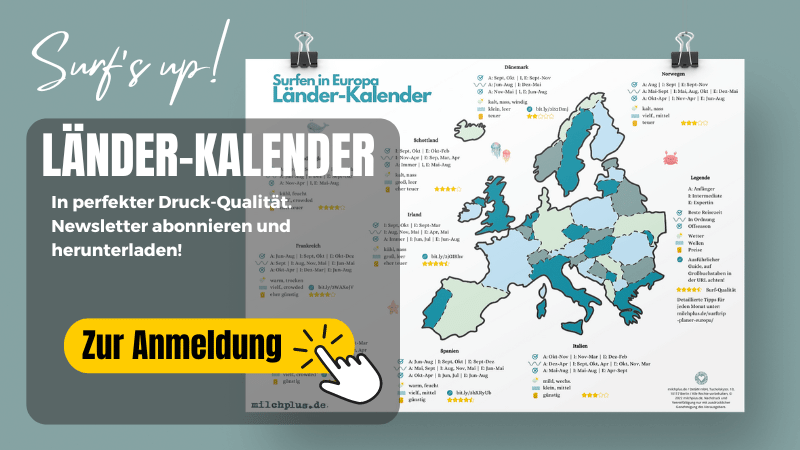 Geschenk-Ideen für Surfer: Unser Länder Kalender zum Ausdrucken