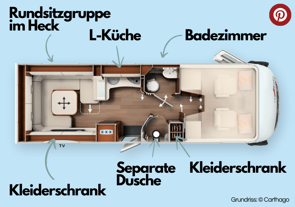 Der Carthago Liner for 2 Grundriss