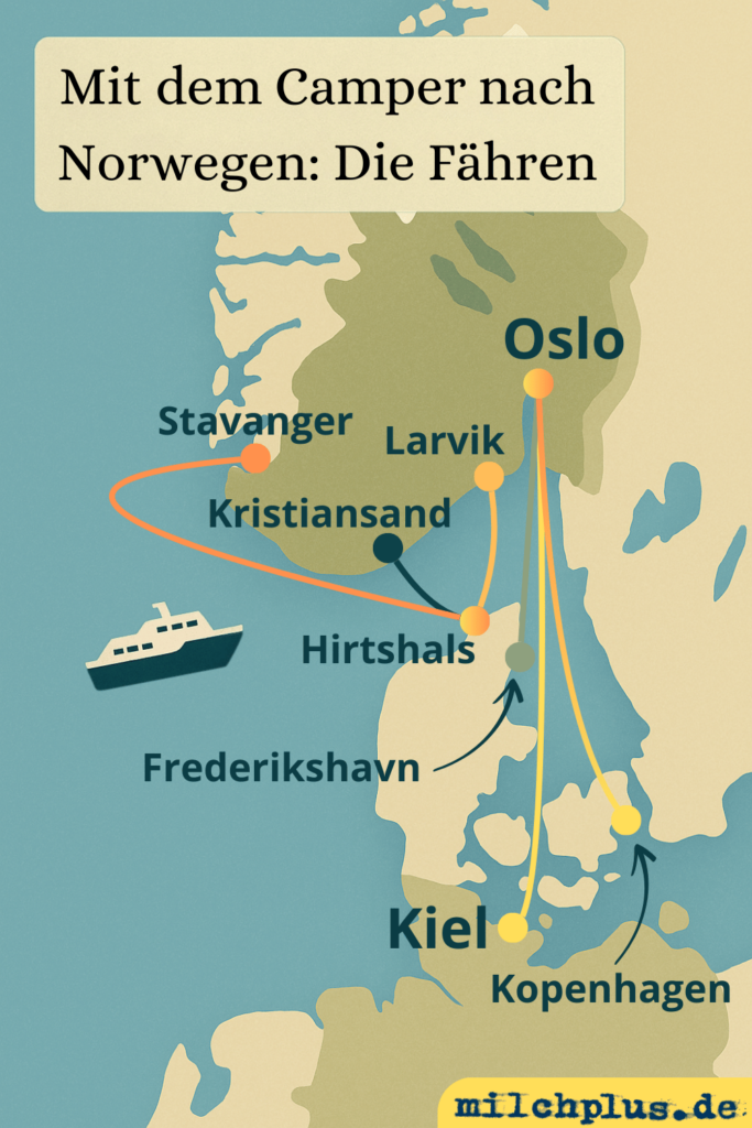 Fähren nach Norwegen: Übersichtskarte