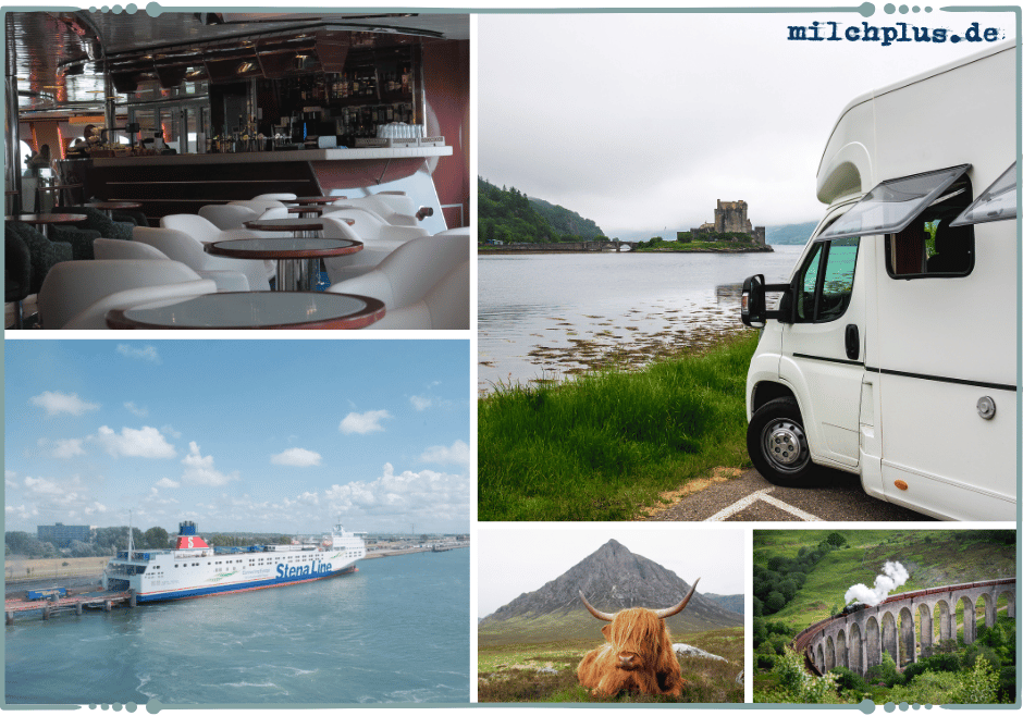 Fähren nach Schottland: Collage mit Impressionen der Fährpassage nach Schottland