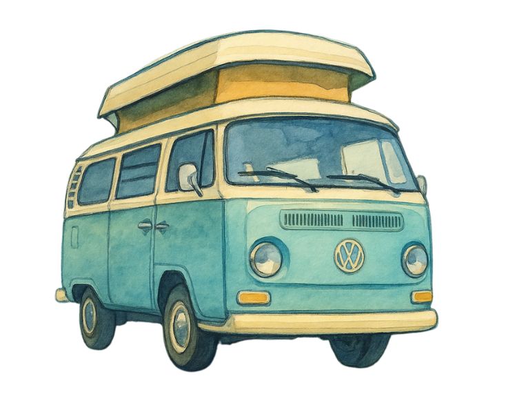 Wohnmobil Umbau: Eine Illustration von einem VW T2