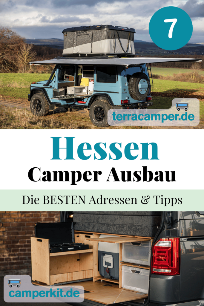 Camper Ausbau in Hessen: Pinterest Pin mit zwei Ausbauten