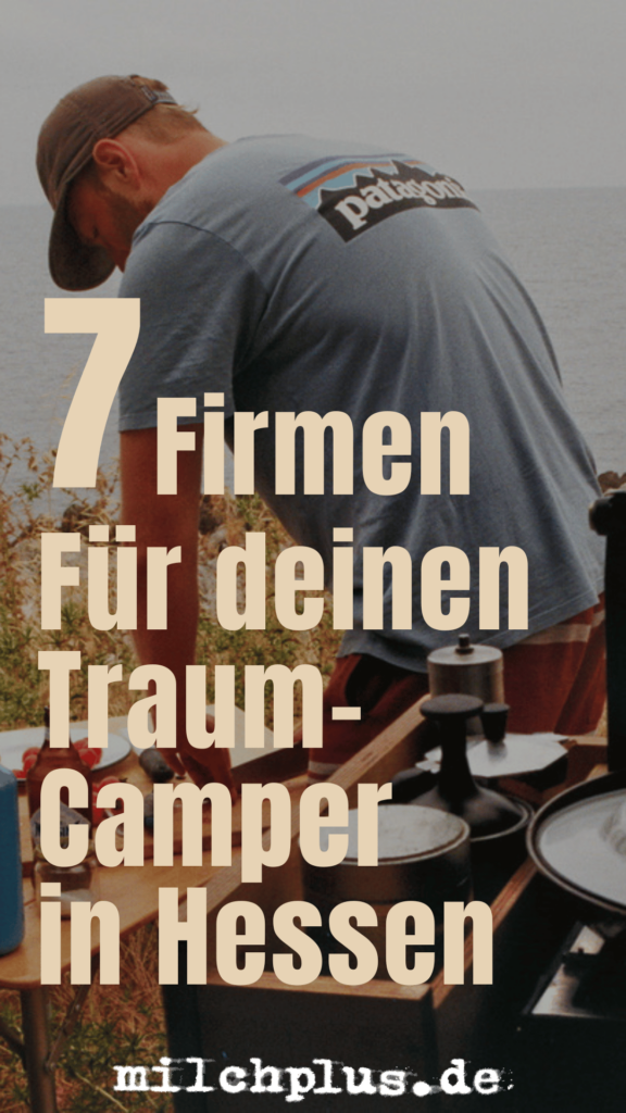 Camper Ausbau in Hessen: Textlayover kochender Mann Pinterest Pin