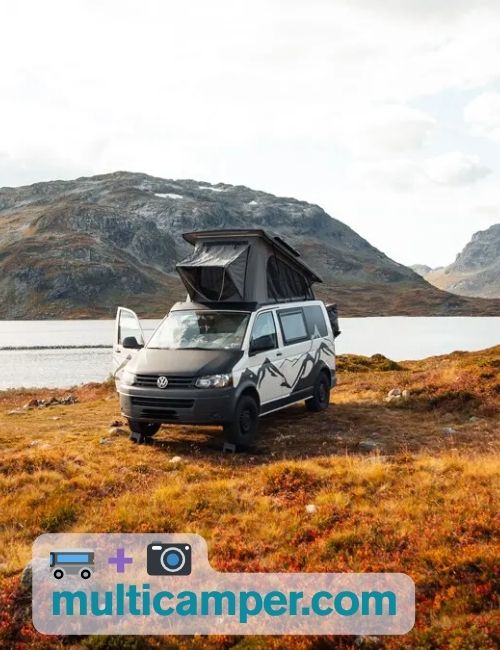 VW Bus Camper: Das Modell Nature von Multicamper an einem See
