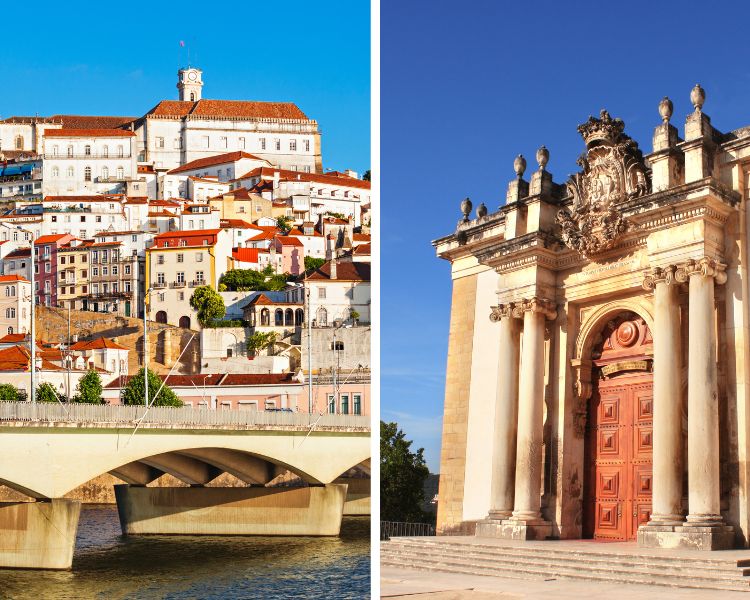 Roadtrip durch Portugal: Die Altstadt von Coimbra und der Eingang zur Bibliothek.