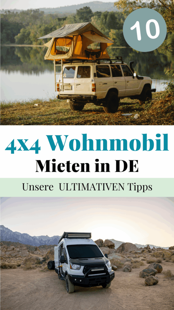 Offroad Camper mieten: Eine Collage mit zwei Offroad Campern