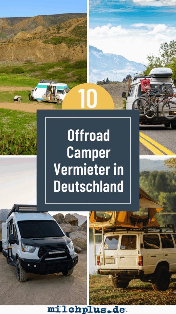 Offroad Camper mieten: Eine Collage mit vier Offroad Campern