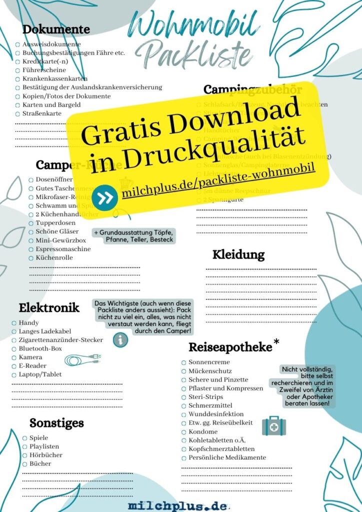 Wohnmobil Packliste
